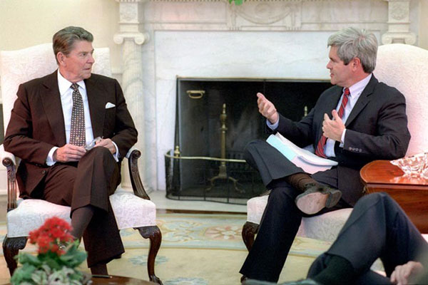 Newt Gingrich with President Ronald Reagan