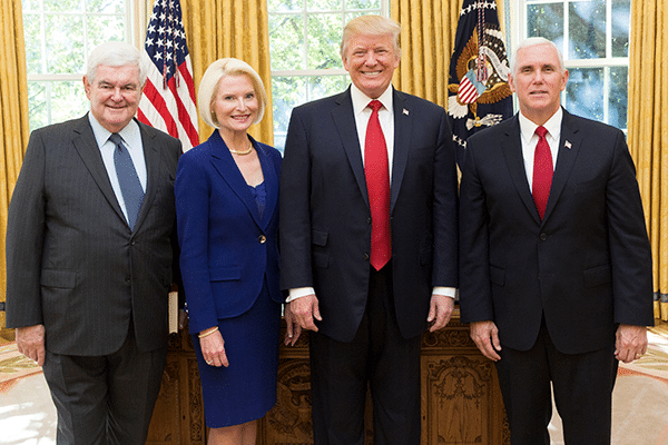 Newt Gingrich Callista Gingrich Donald Trump Mike Pence