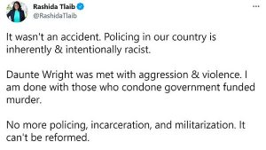 Newt Gingrich Rashia Tlaib Anti Police Tweet Daunte Wright
