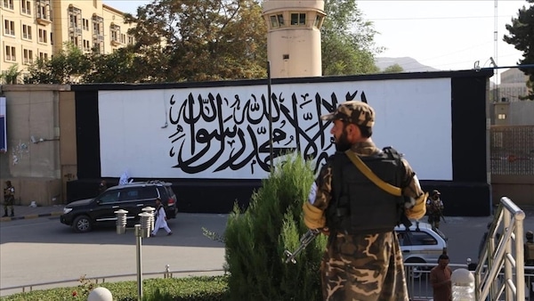 U.S. Embassy in Kabul Marked with Flag of the Taliban